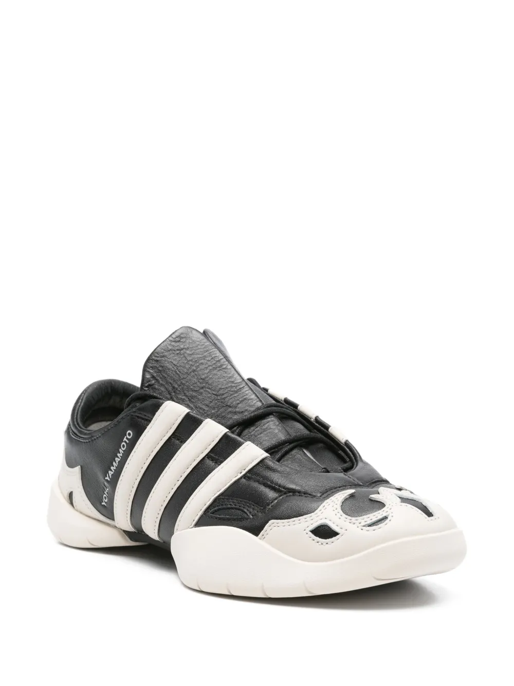 Y-3 Regu 2002 flame-detail leather slip-on sneakers Black