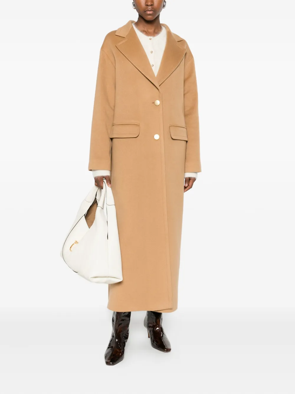 Tagliatore Jas met knoopsluiting en klepzak Bruin