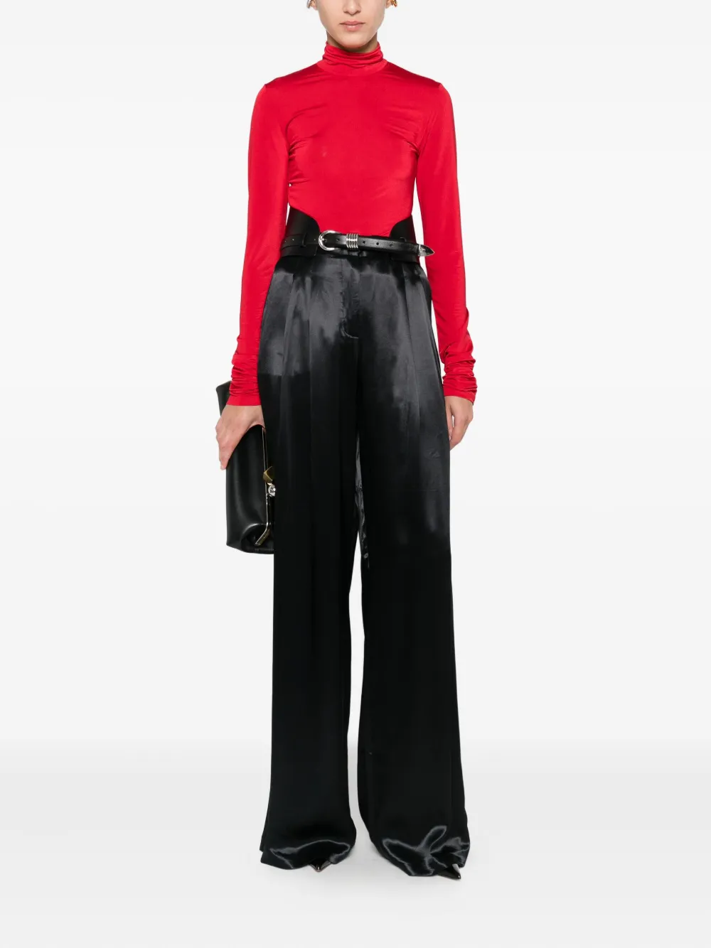 THE ANDAMANE pleat-detail trousers - Zwart