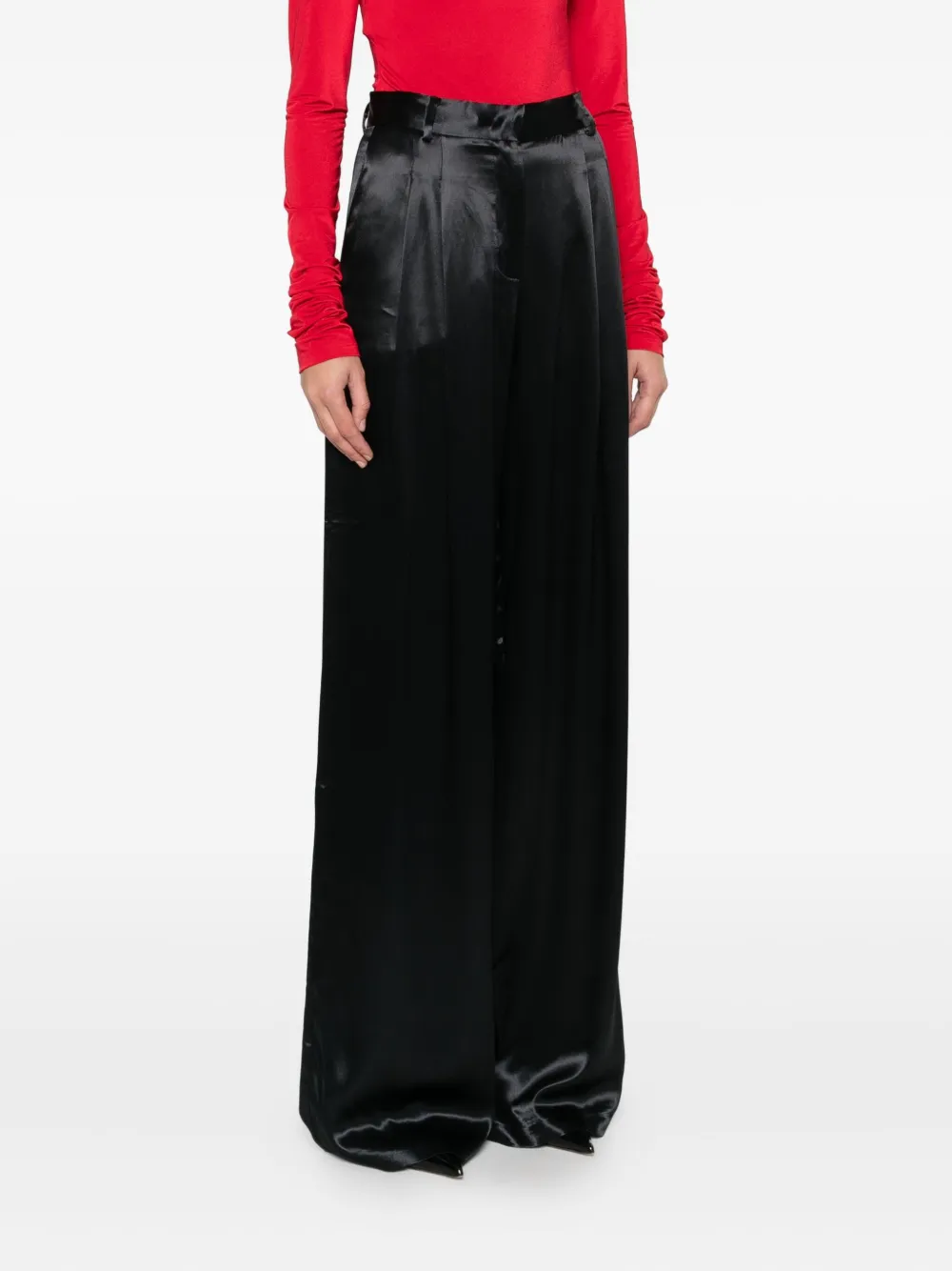 The Andamane Pleat-detail Trousers In Black