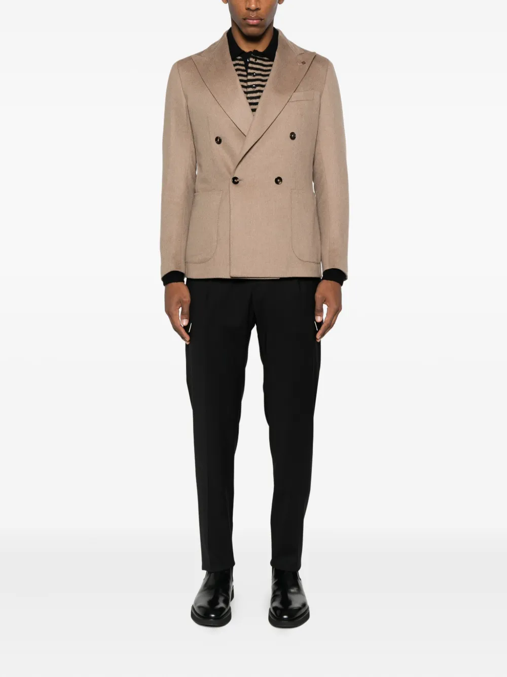 Tagliatore Cargo broek met geplooid detail - Zwart