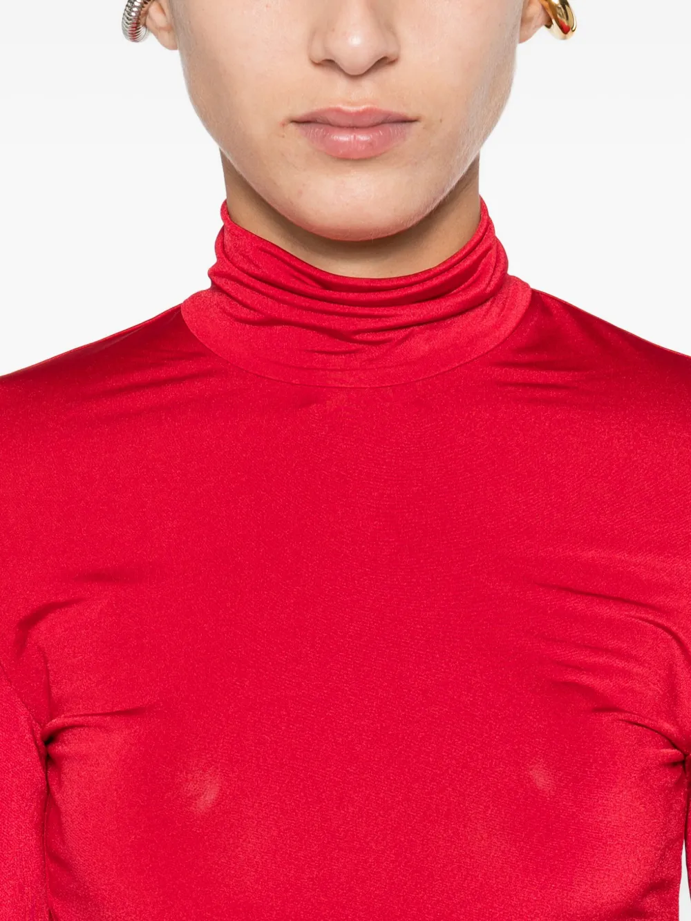THE ANDAMANE Body met col en lange mouwen Rood