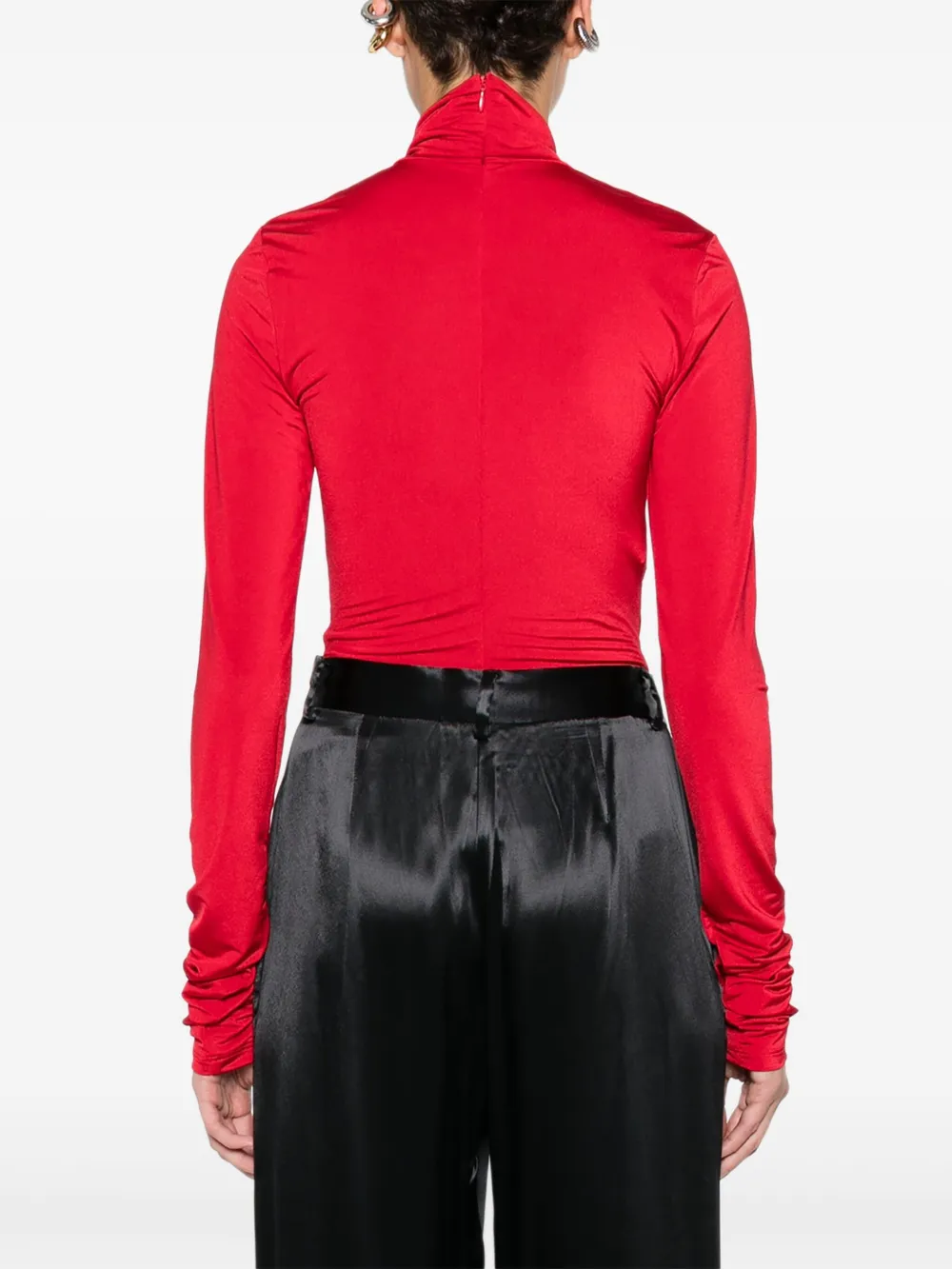 THE ANDAMANE Body met col en lange mouwen Rood