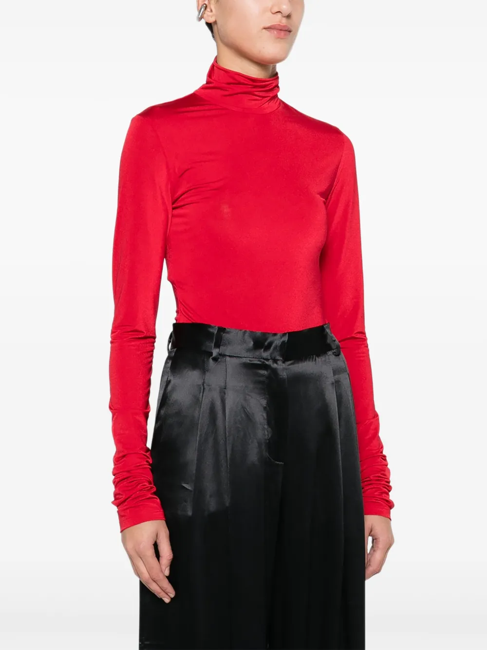 THE ANDAMANE Body met col en lange mouwen Rood