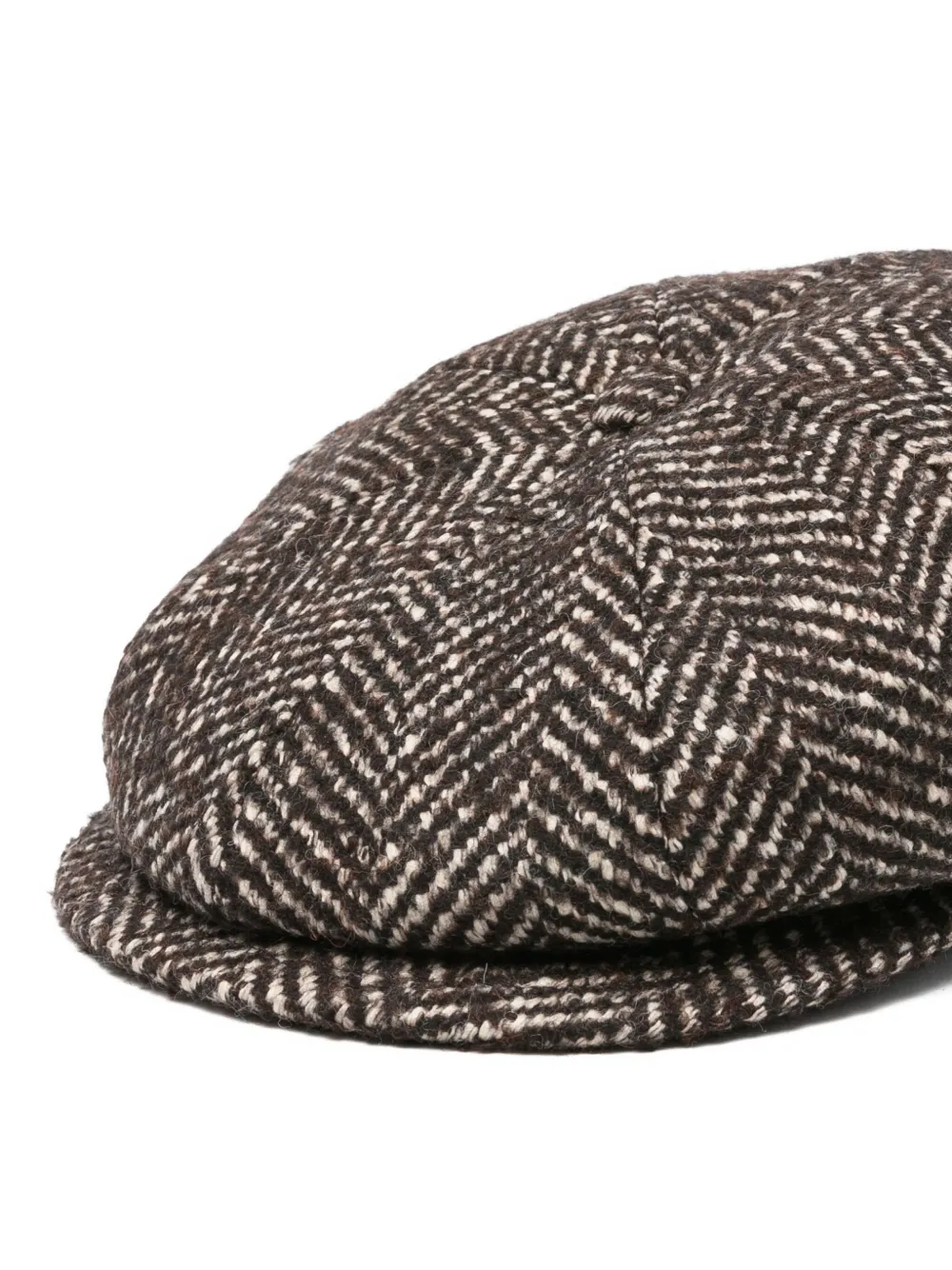 Tagliatore Herringbone Hat In Brown