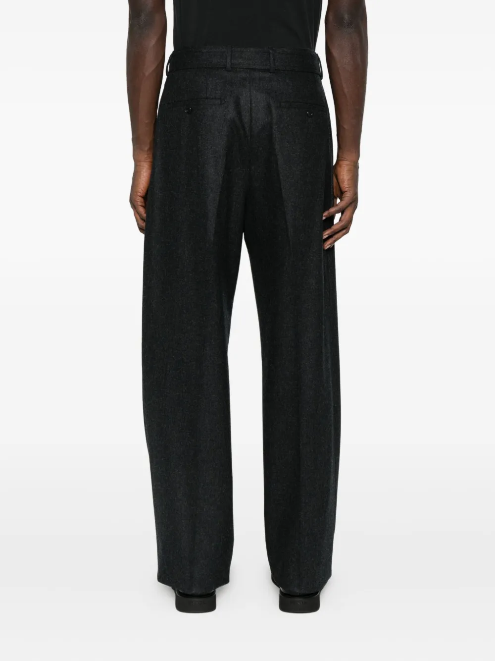 Tagliatore Pleated Belted Trousers In Black