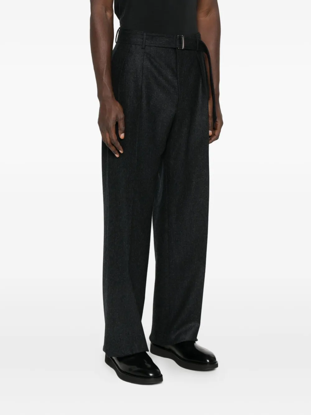 Tagliatore Pleated Belted Trousers In Black