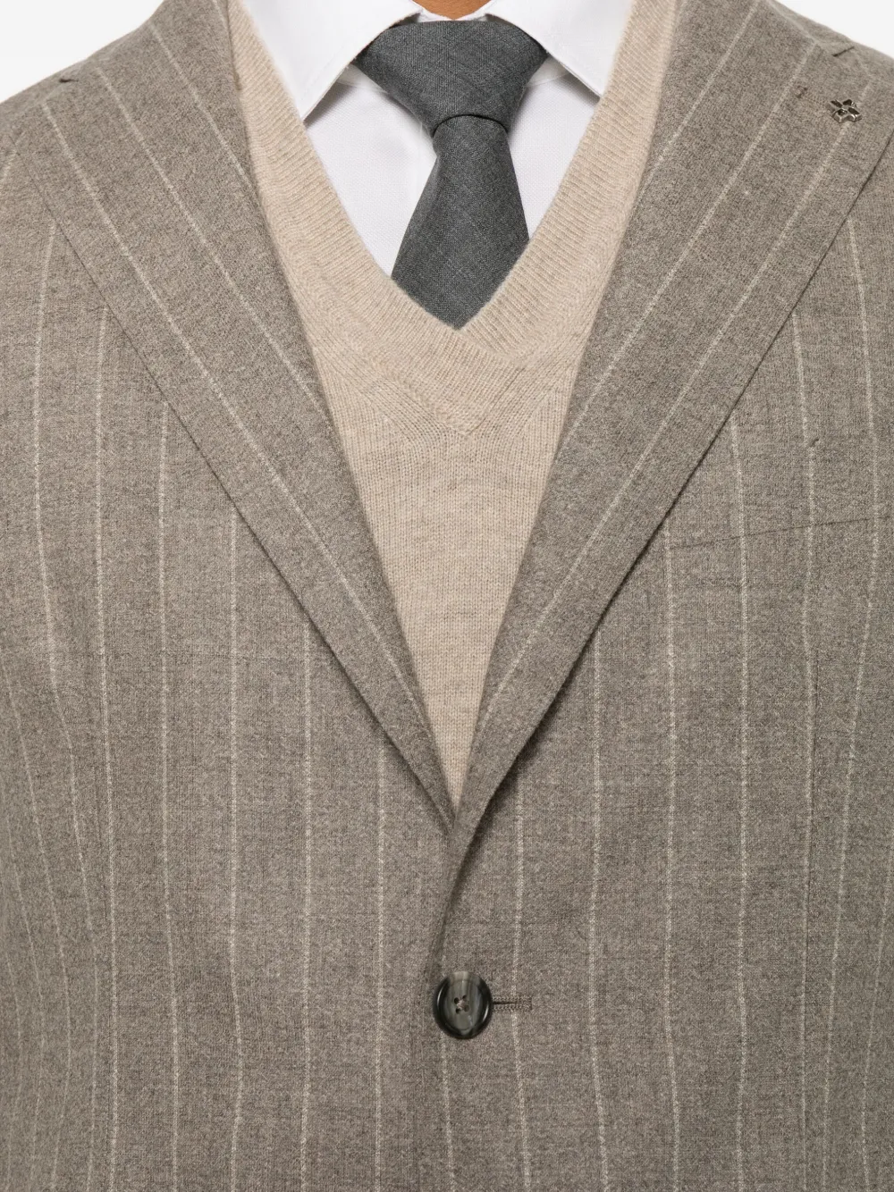 Tagliatore Dakar gestreept pak Beige