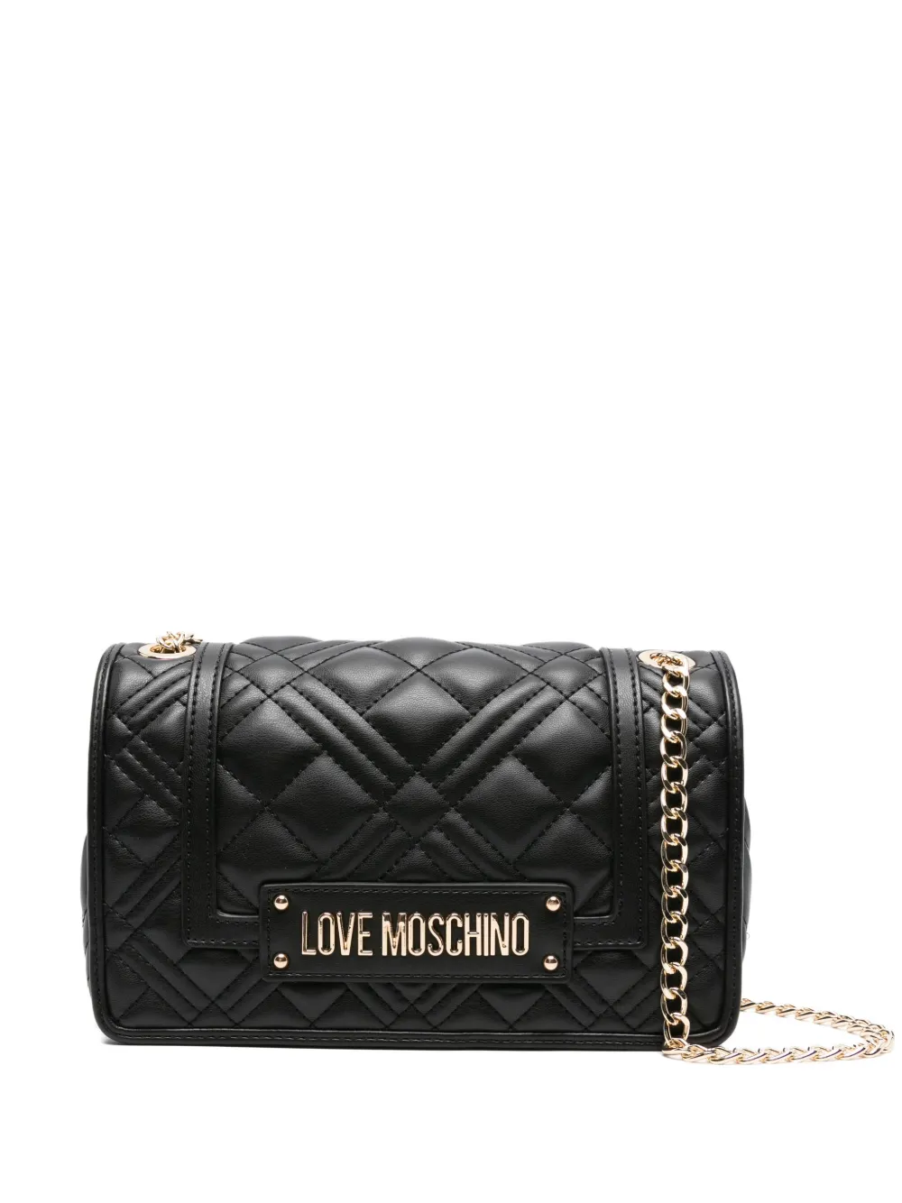 Love Moschino Schoudertas met logoplakkaat Zwart