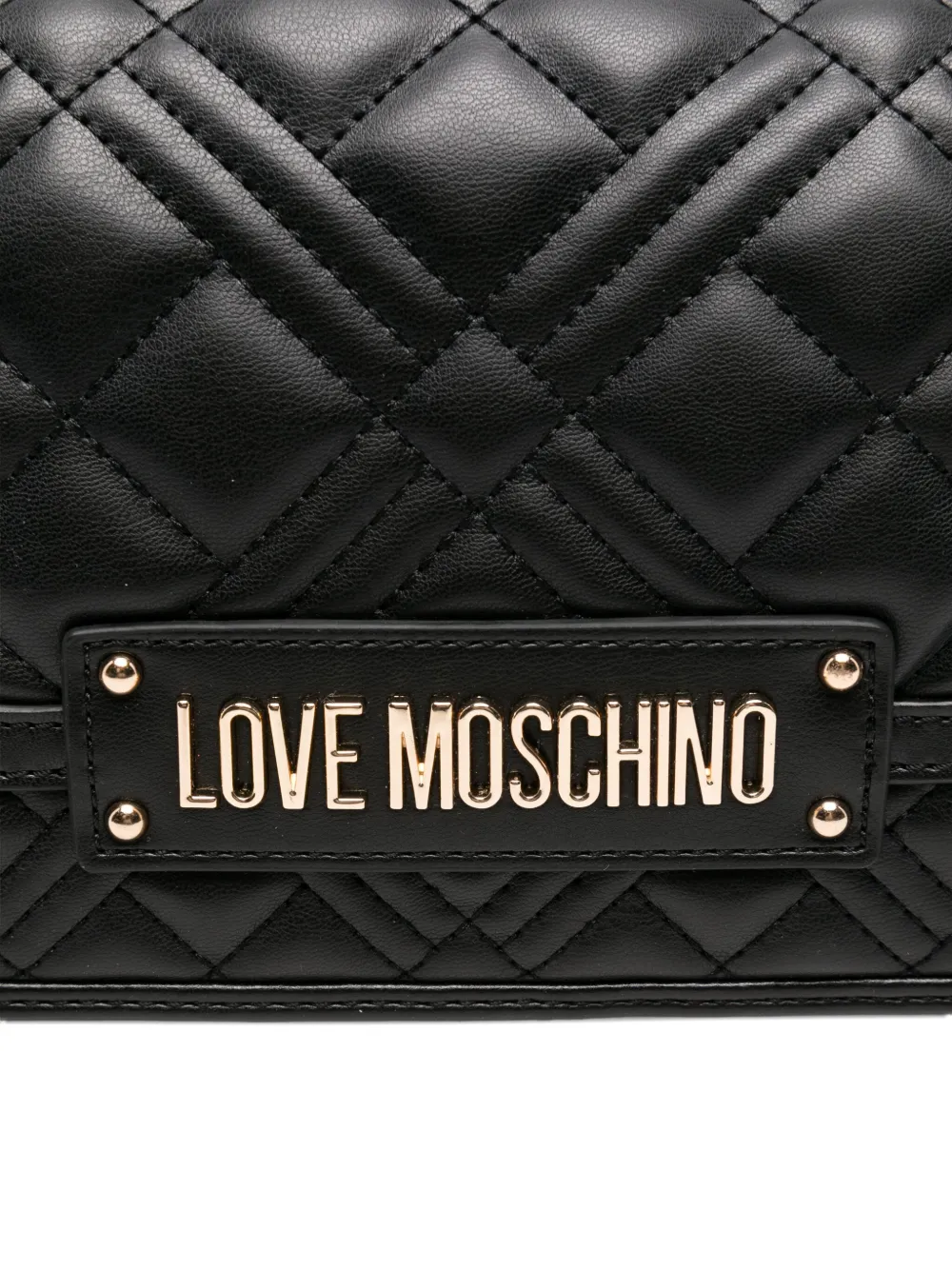 Love Moschino Schoudertas met logoplakkaat Zwart