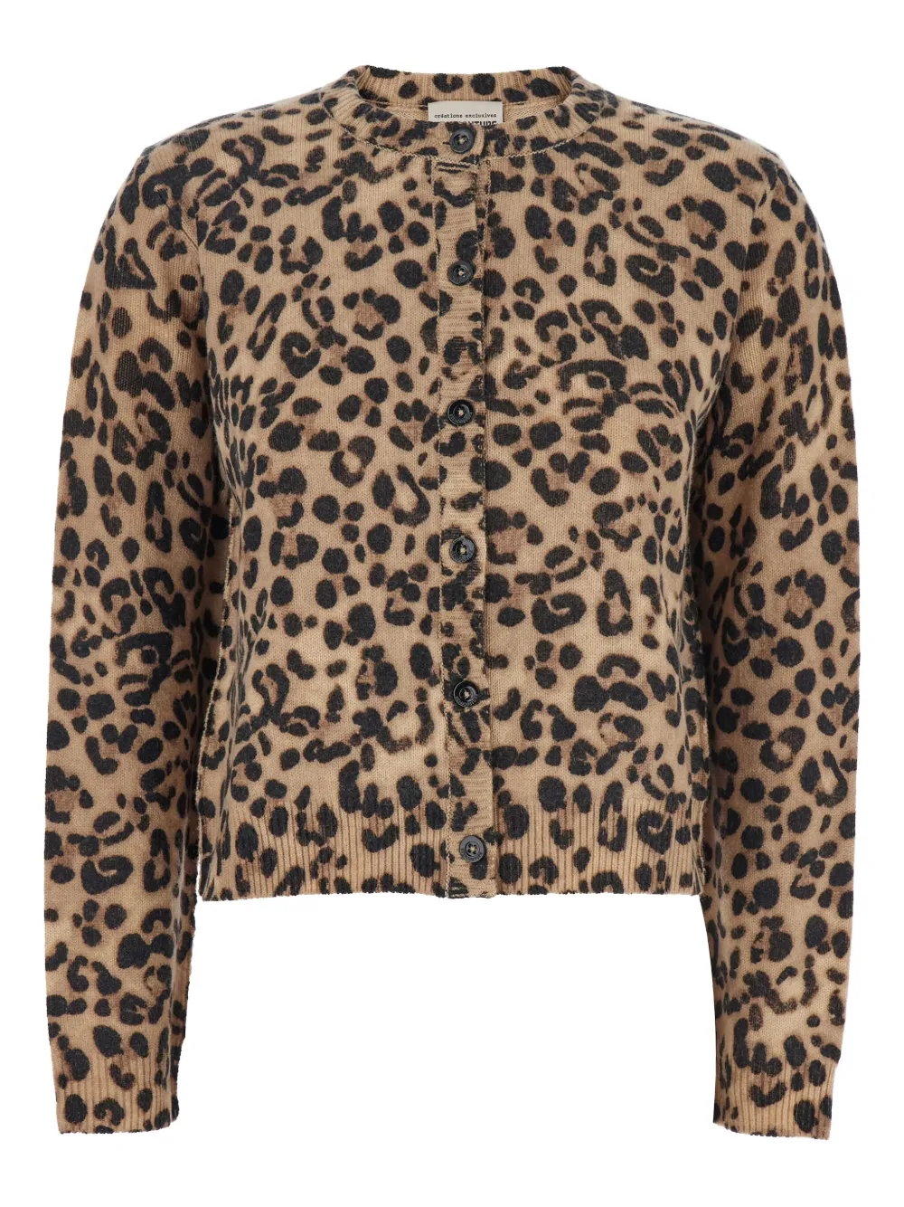 Semicouture leopard-print button-up cardigan Zwart