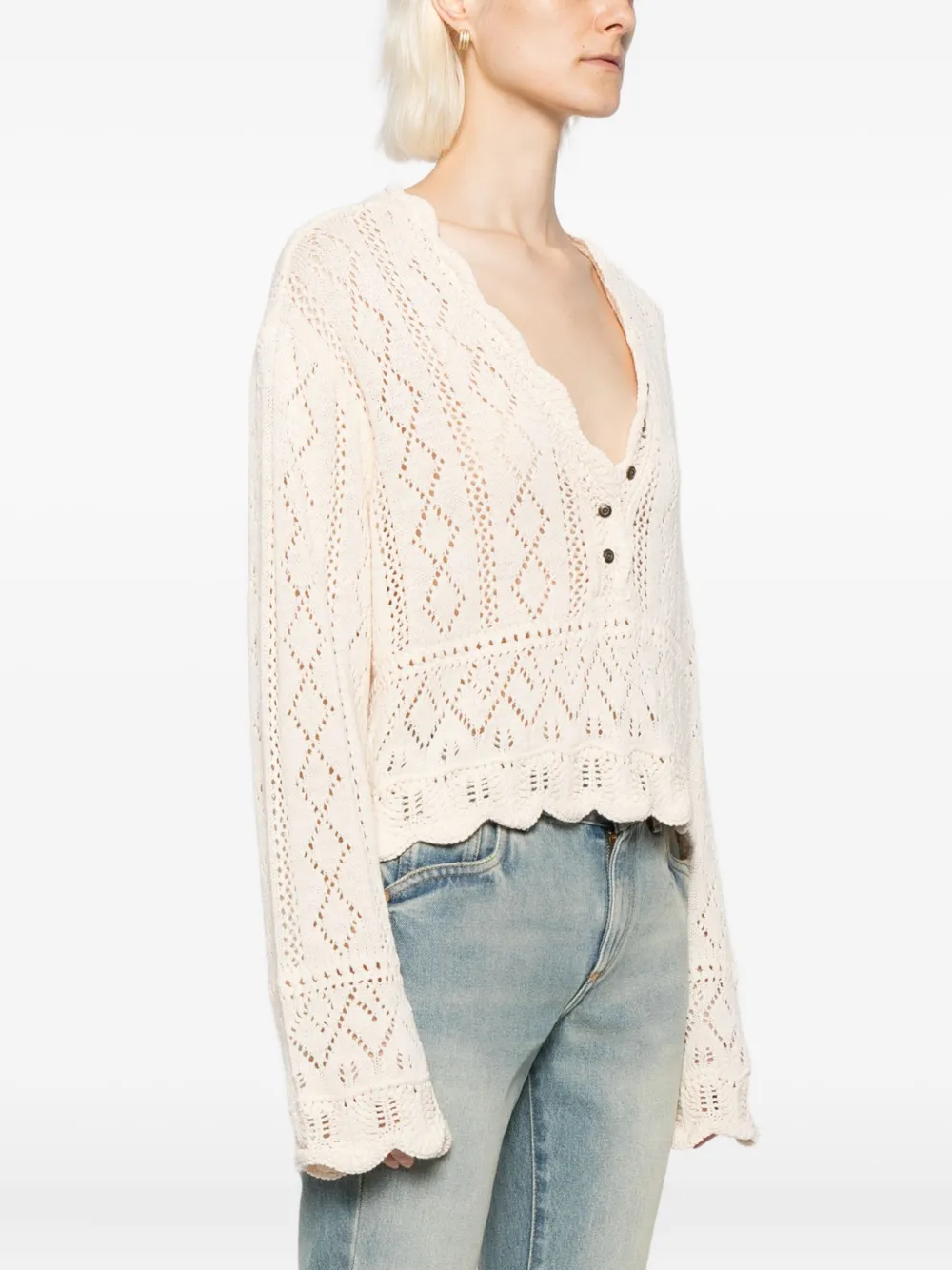 Free People Charlotte gebreide top Beige