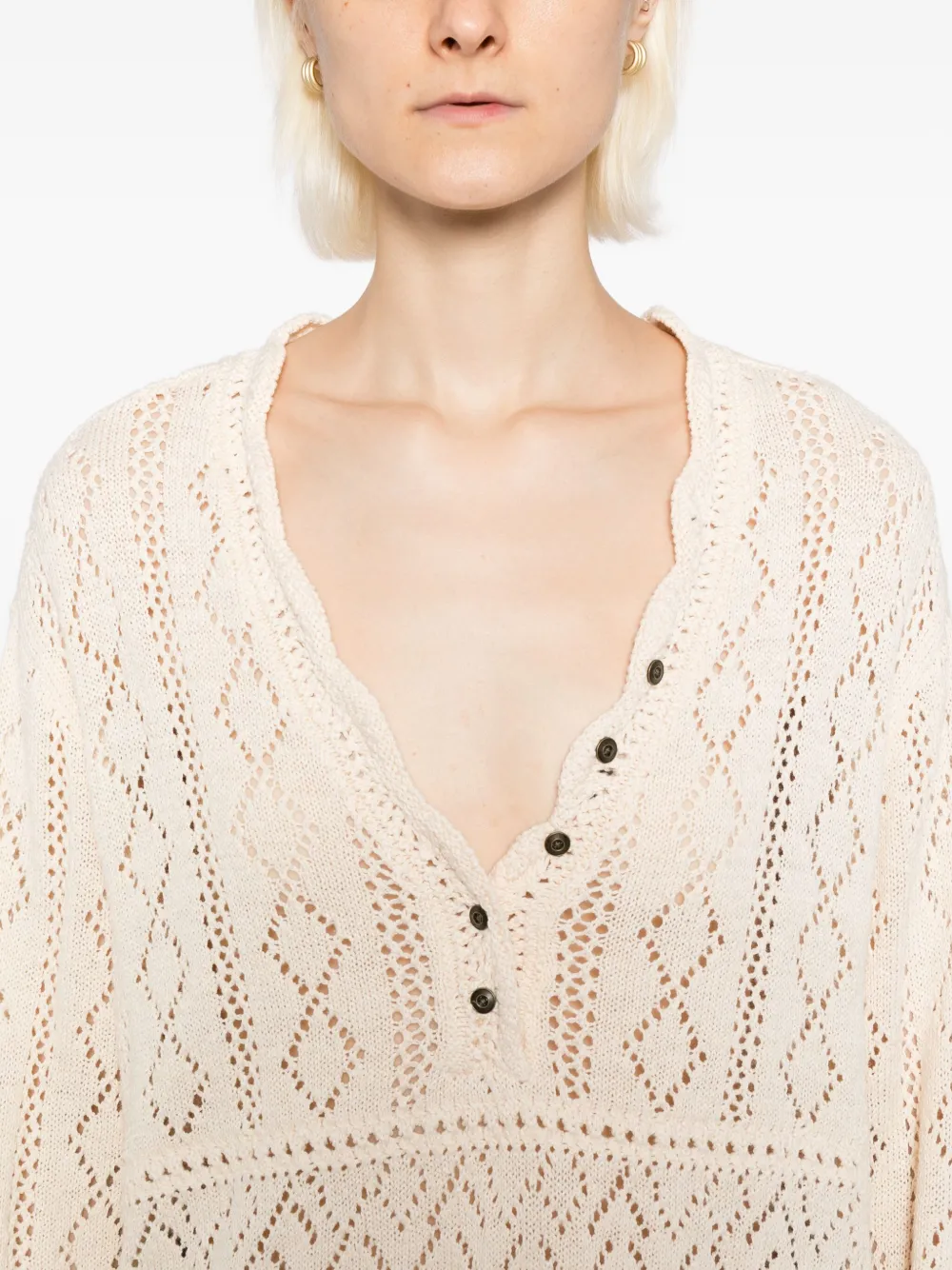 Free People Charlotte gebreide top Beige