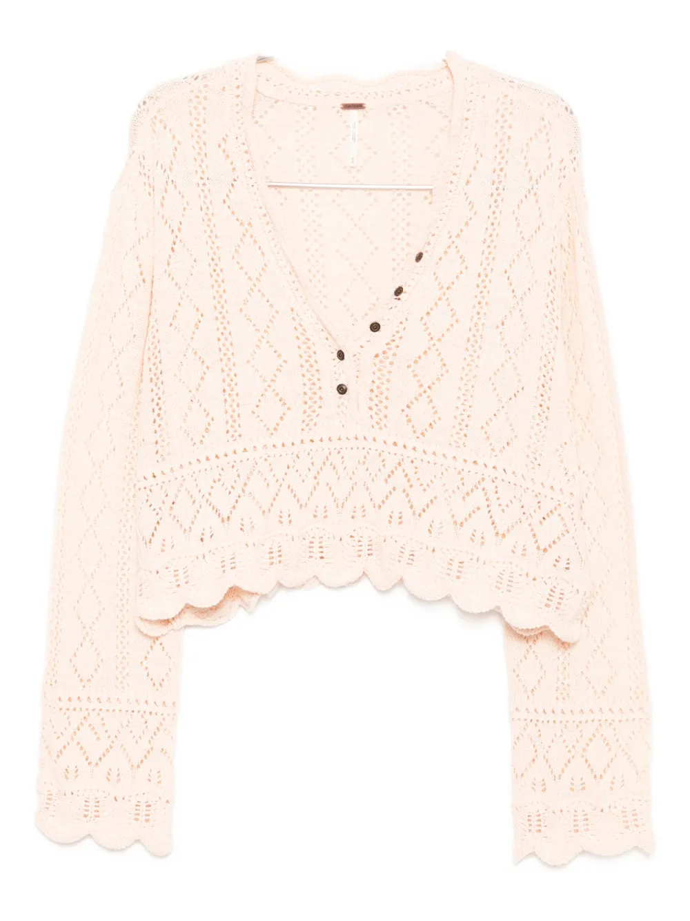 Free People Charlotte gebreide top Beige