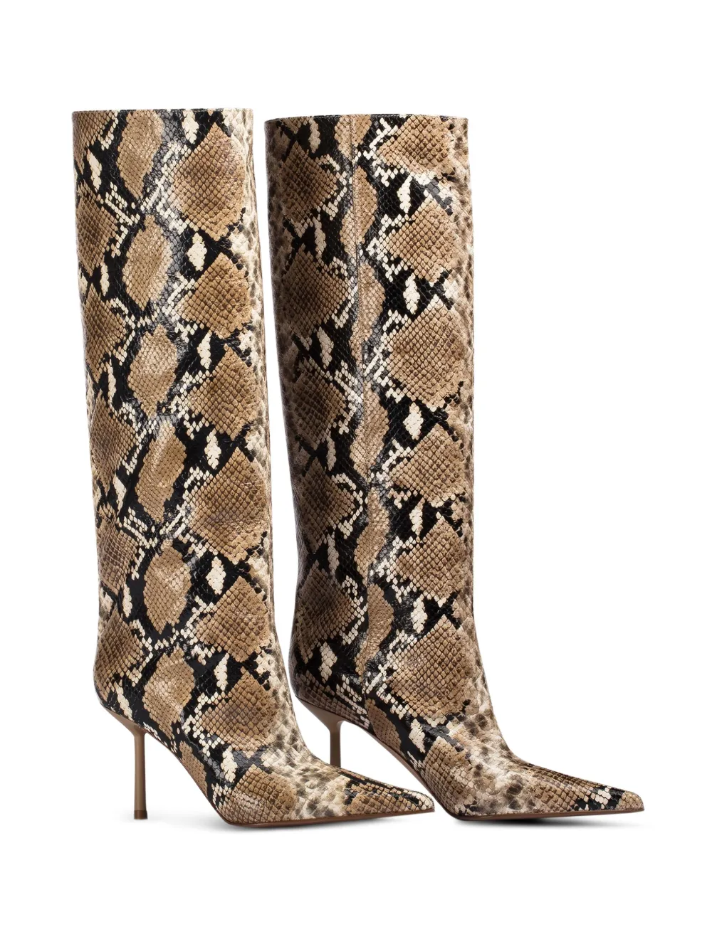 Le Silla 80mmm Bella leather stiletto boots Brown