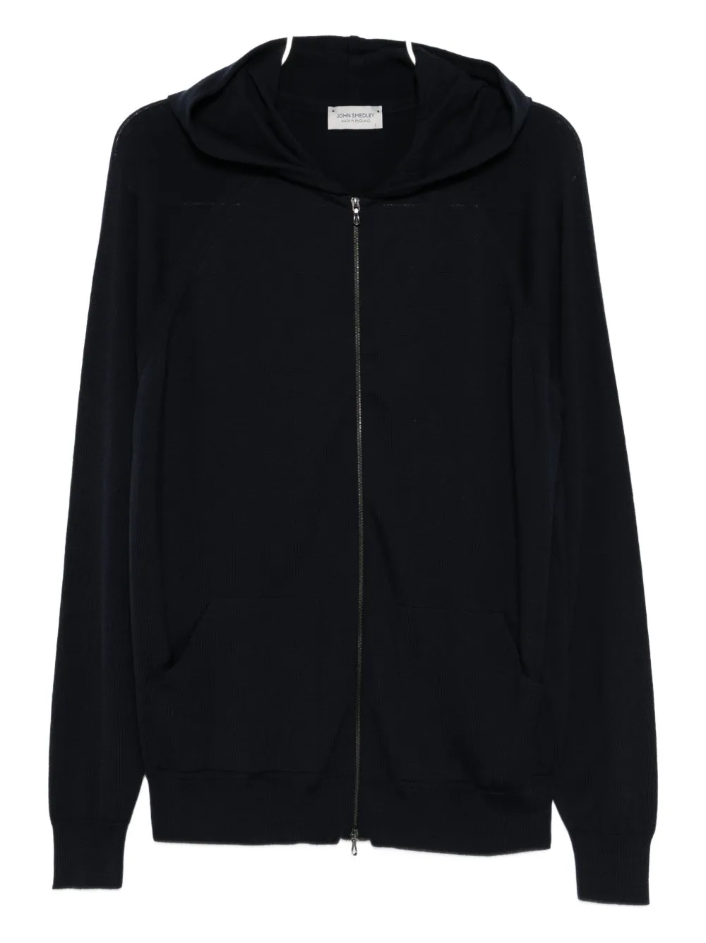 John Smedley Smed gebreide hoodie met rits Blauw