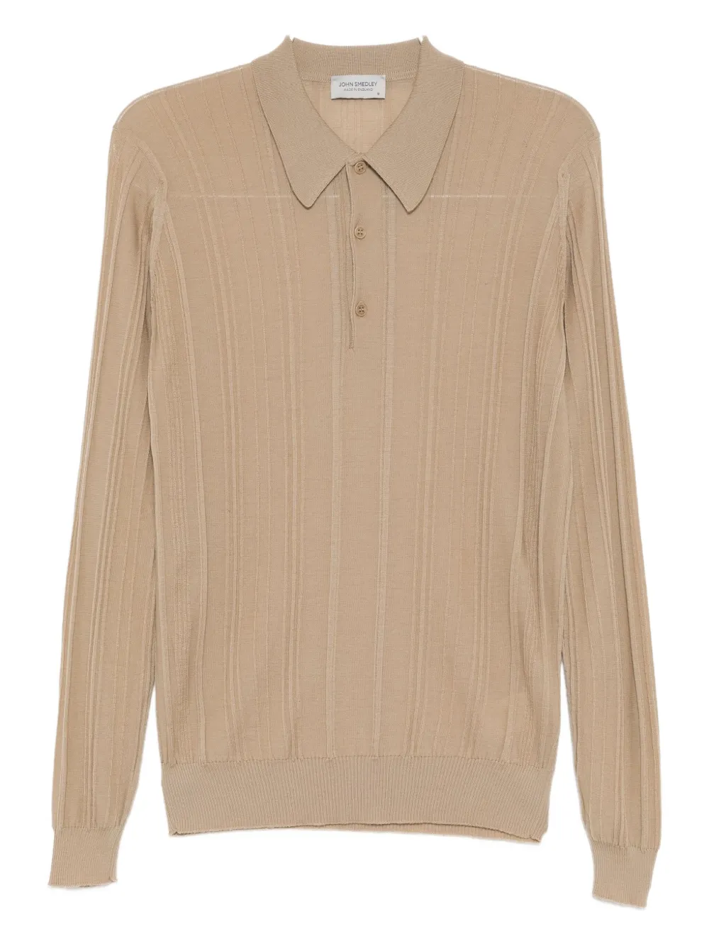 John Smedley Smed gebreid poloshirt Beige