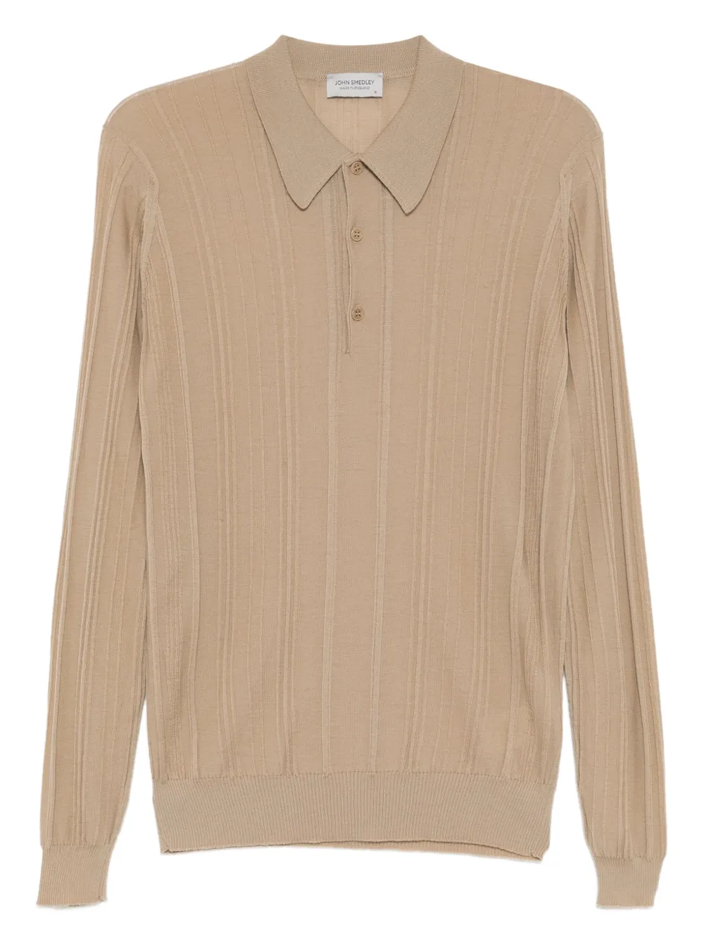 John Smedley Smed gebreid poloshirt Beige