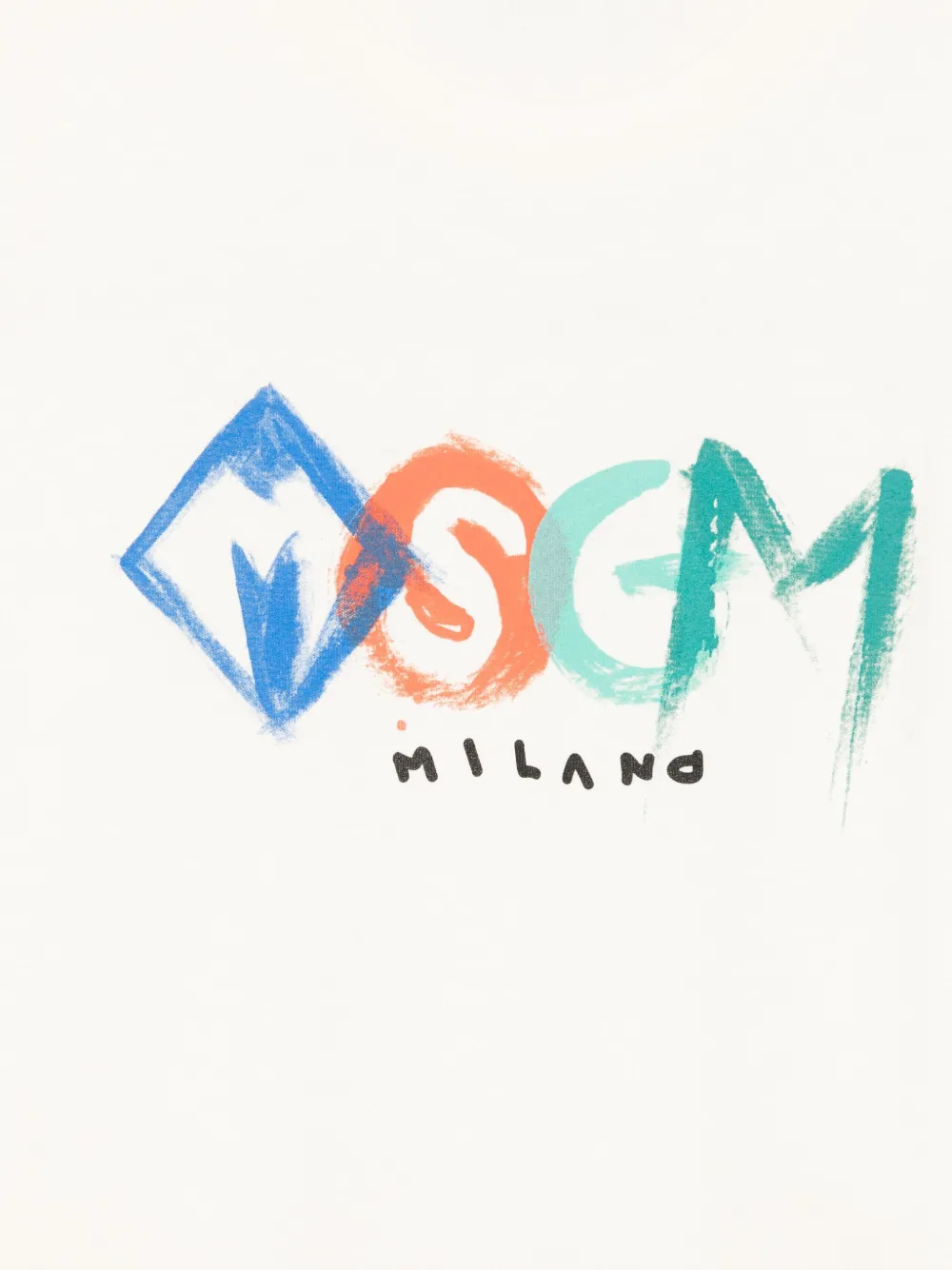 MSGM Kids Katoenen T-shirt met logoprint Beige