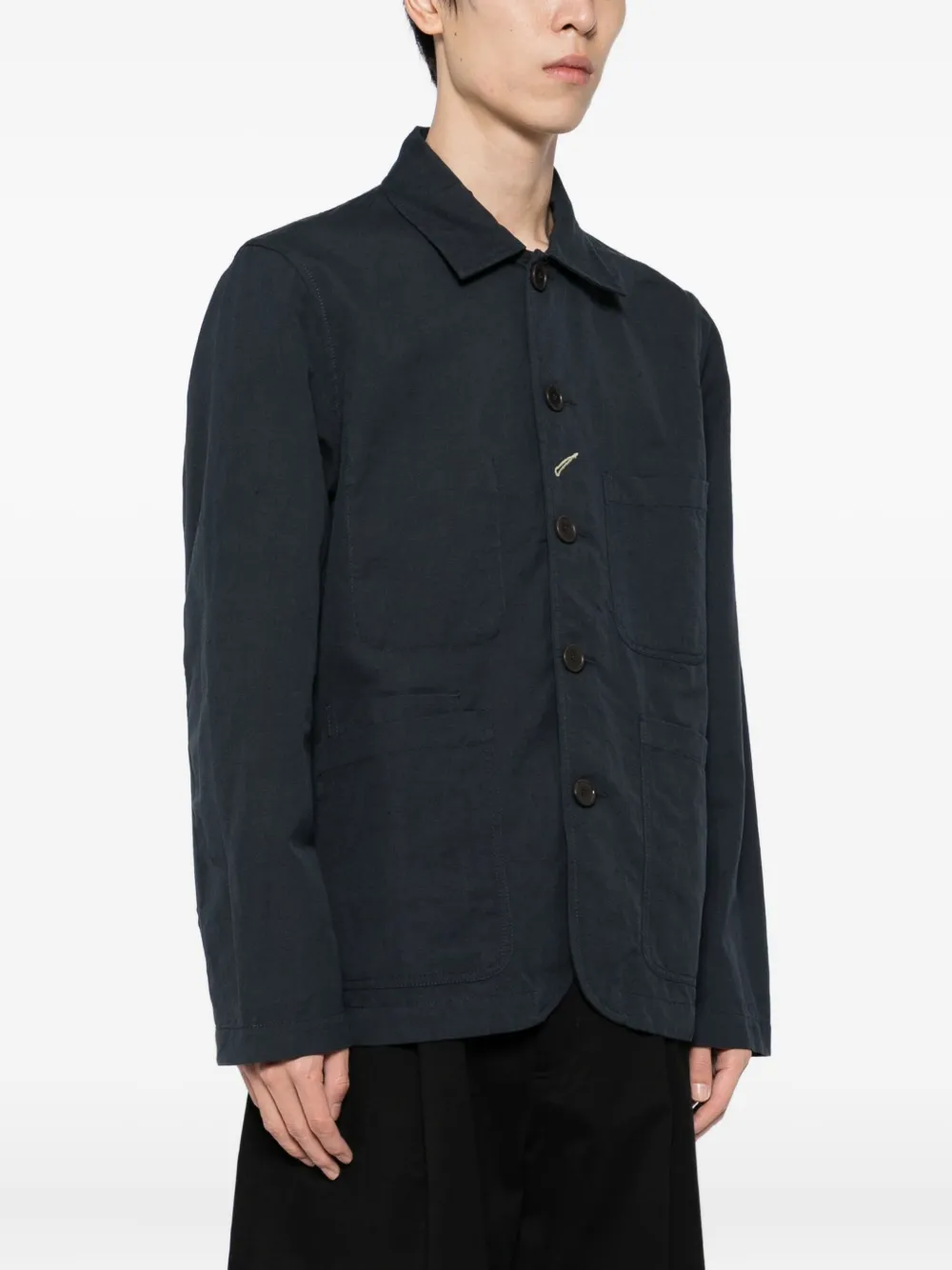 Universal Works Bakers Linen Jacket In Blue