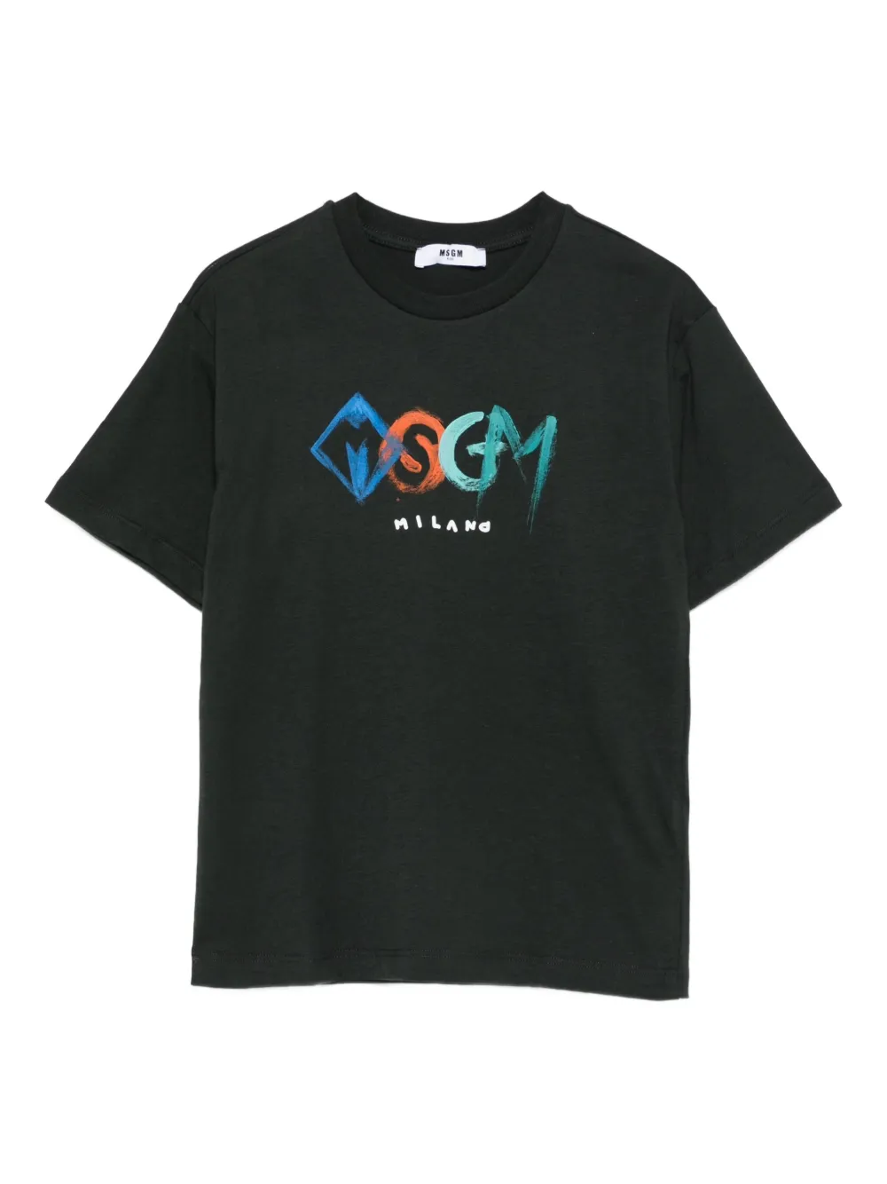Msgm Kids' Logo-print T-shirt In Black