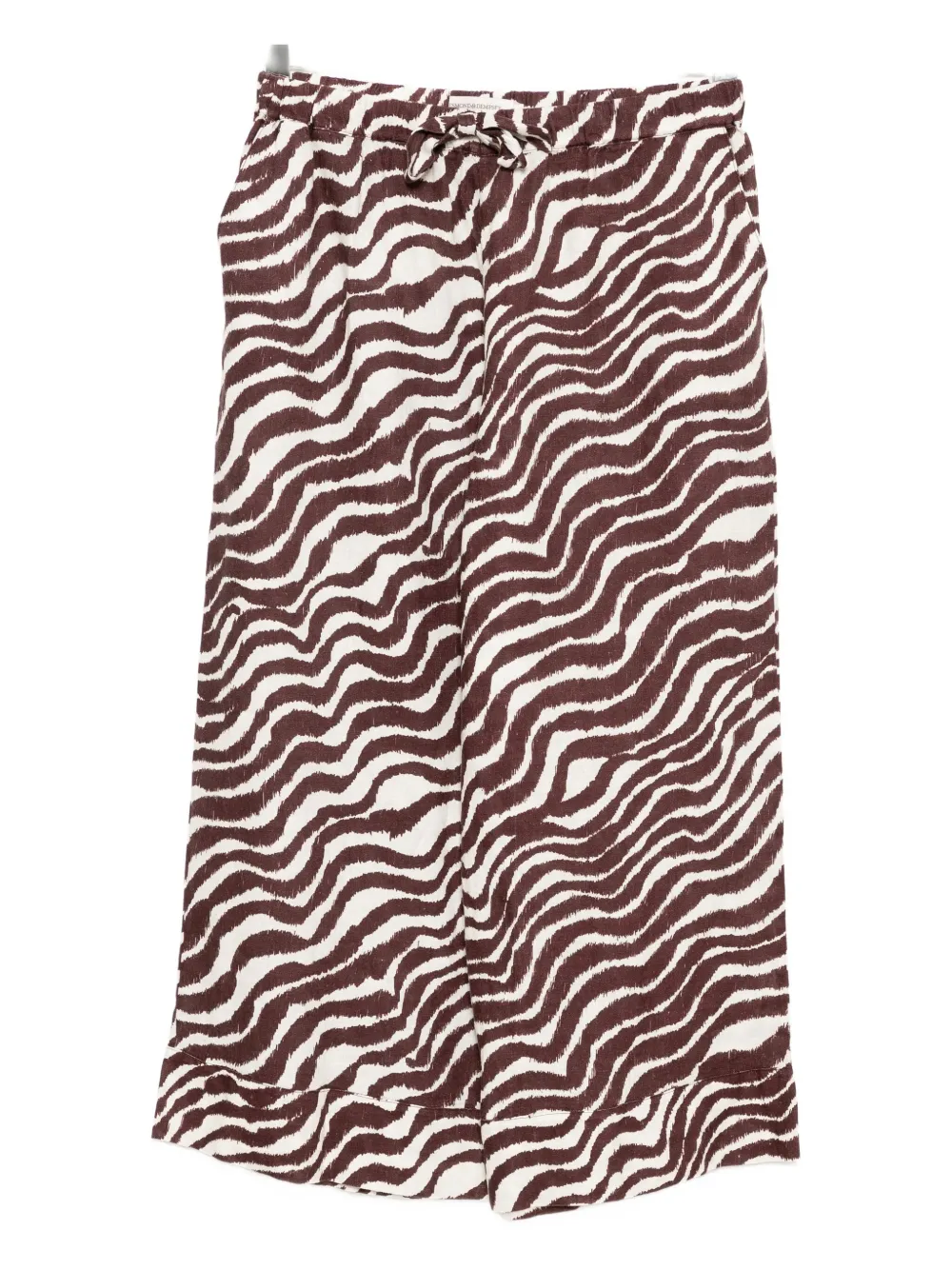 Desmond & Dempsey tide-print linen pajama trousers - Marrone