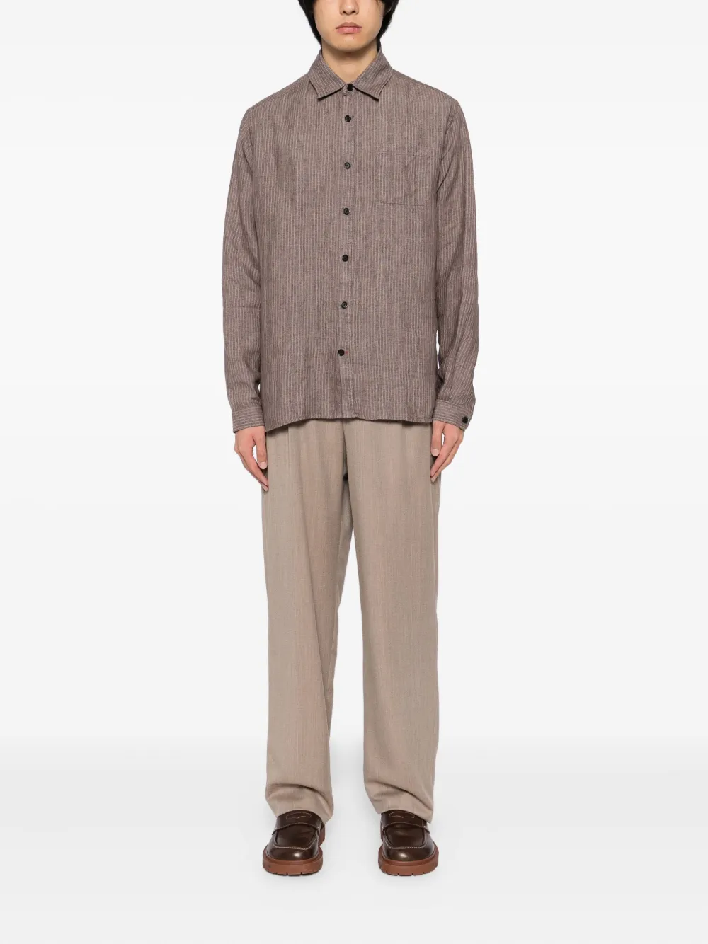 Oliver Spencer New York overhemd - Bruin