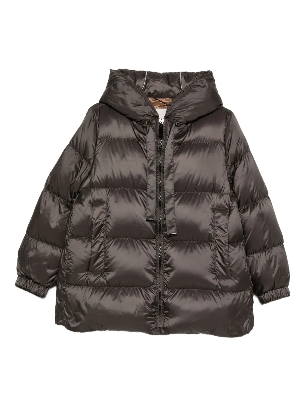 Max Mara Seia hooded quilted coat Grijs