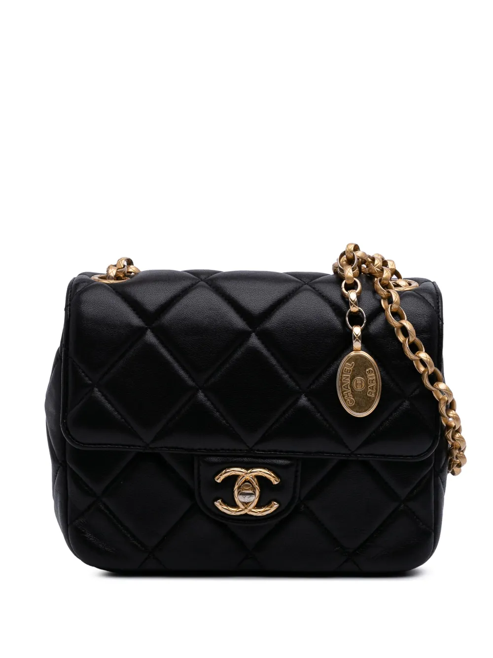 CHANEL Pre-Owned 2021-2025 Mini Quilted Lambskin Bijoux Logo Chain CHANEL Pre-Owned 2021-2025 Mini Quilted Lambskin Bijoux Logo Chain