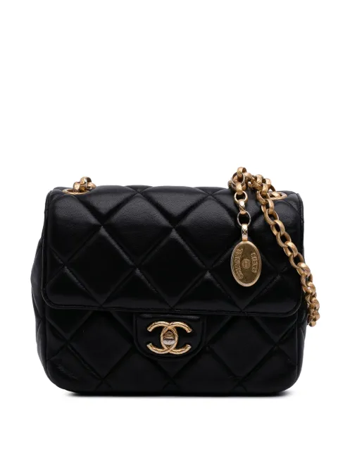 CHANEL Pre-Owned bolsa crossbody Mini capitonada de piel de cordero Bijoux Logo Chain Square Flap 2021-2025