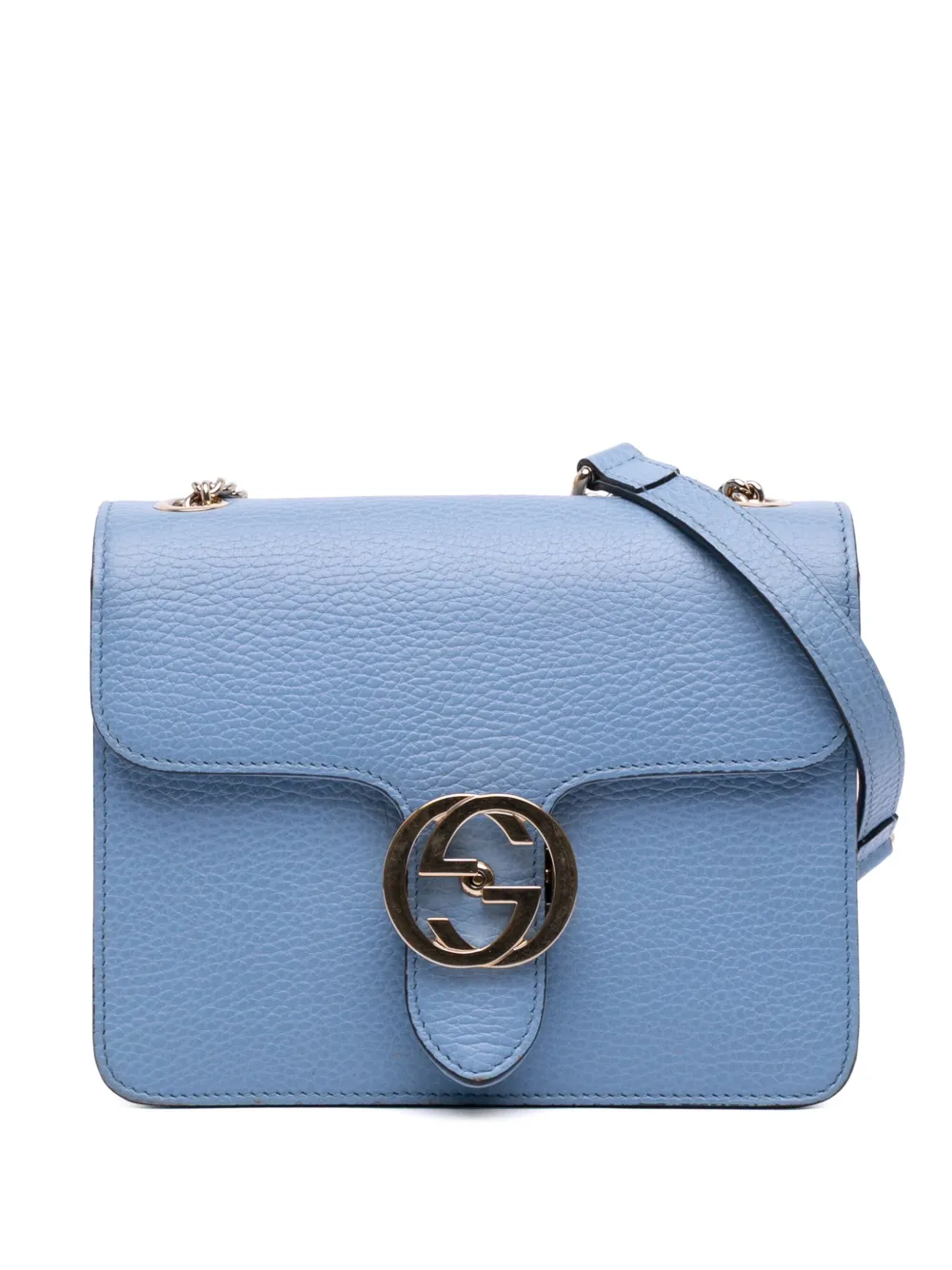 Gucci Pre-Owned 2016-2025 スモール ダラー カーフスキン インターロッキングG ショルダーバッグ - ブルー Gucci Pre-Owned 2016-2025 スモール ダラー カーフスキン インターロッキングG ショルダーバッグ - ブルー
