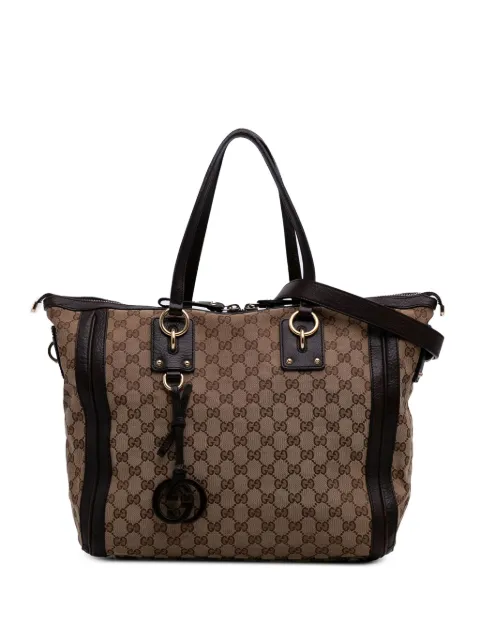 Gucci Pre-Owned 2016-2025 GG canvas tas met bedel