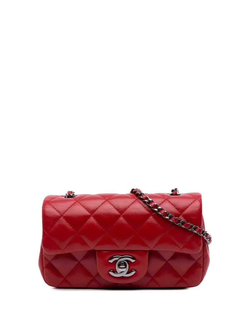 CHANEL Pre-Owned 2014-2015 Extra Mini Rectangular Classic Lambskin CHANEL Pre-Owned 2014-2015 Extra Mini Rectangular Classic Lambskin