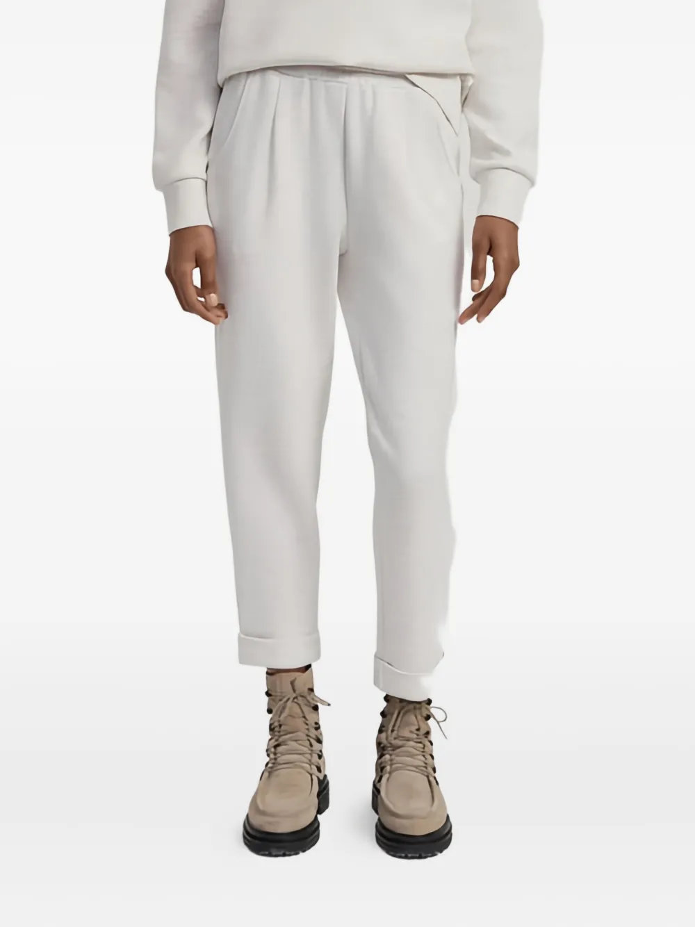 Varley Rolled-cuff Trousers In Neutral