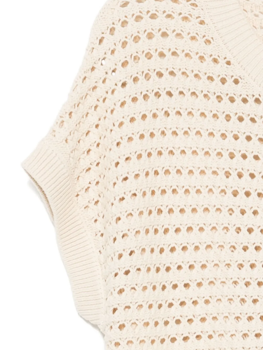 Varley Sidra Oversized Pointelle-knit Cardigan Sweater Vest In Neutral