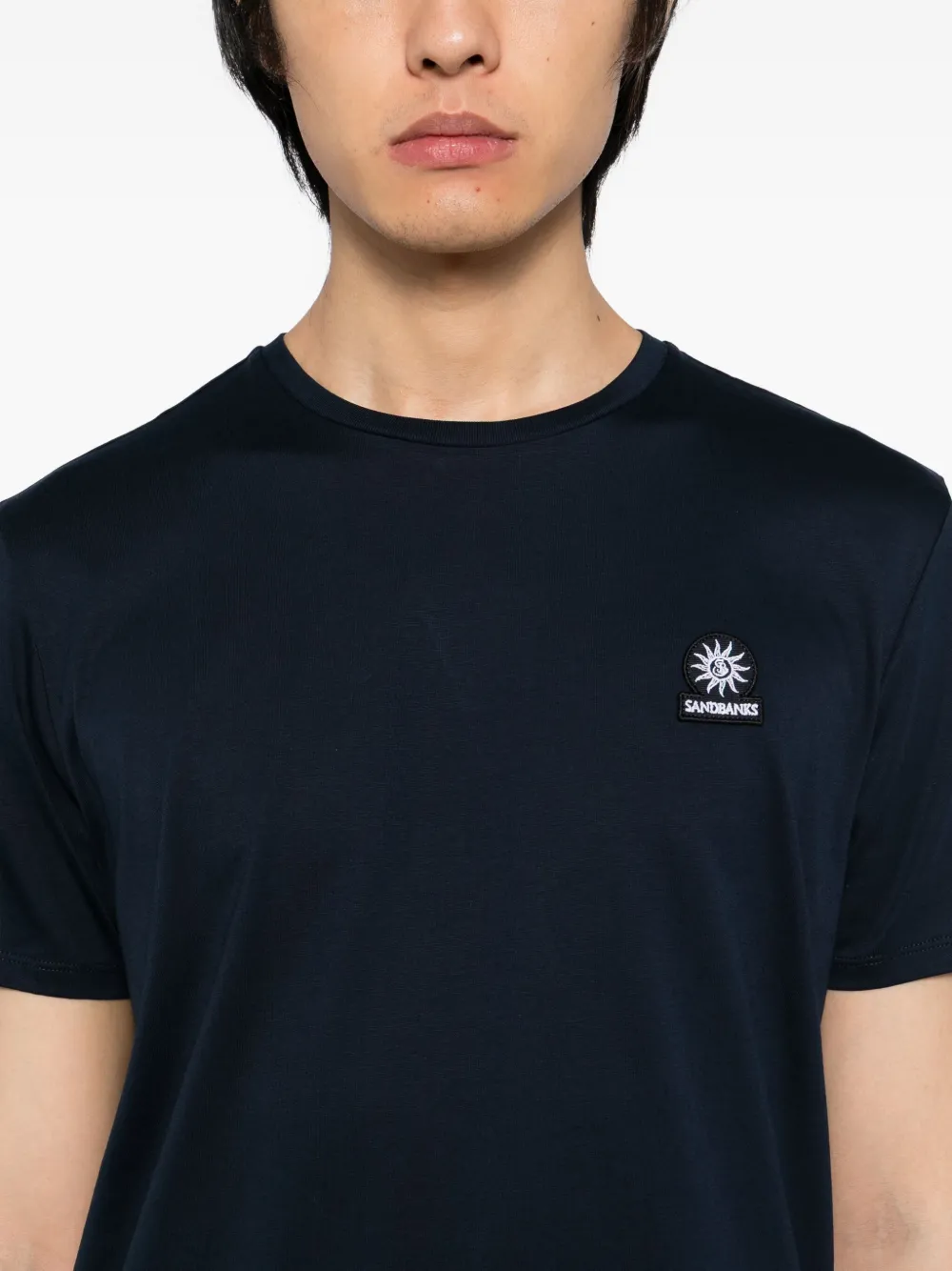 SANDBANKS T-shirt met logo-badge Blauw