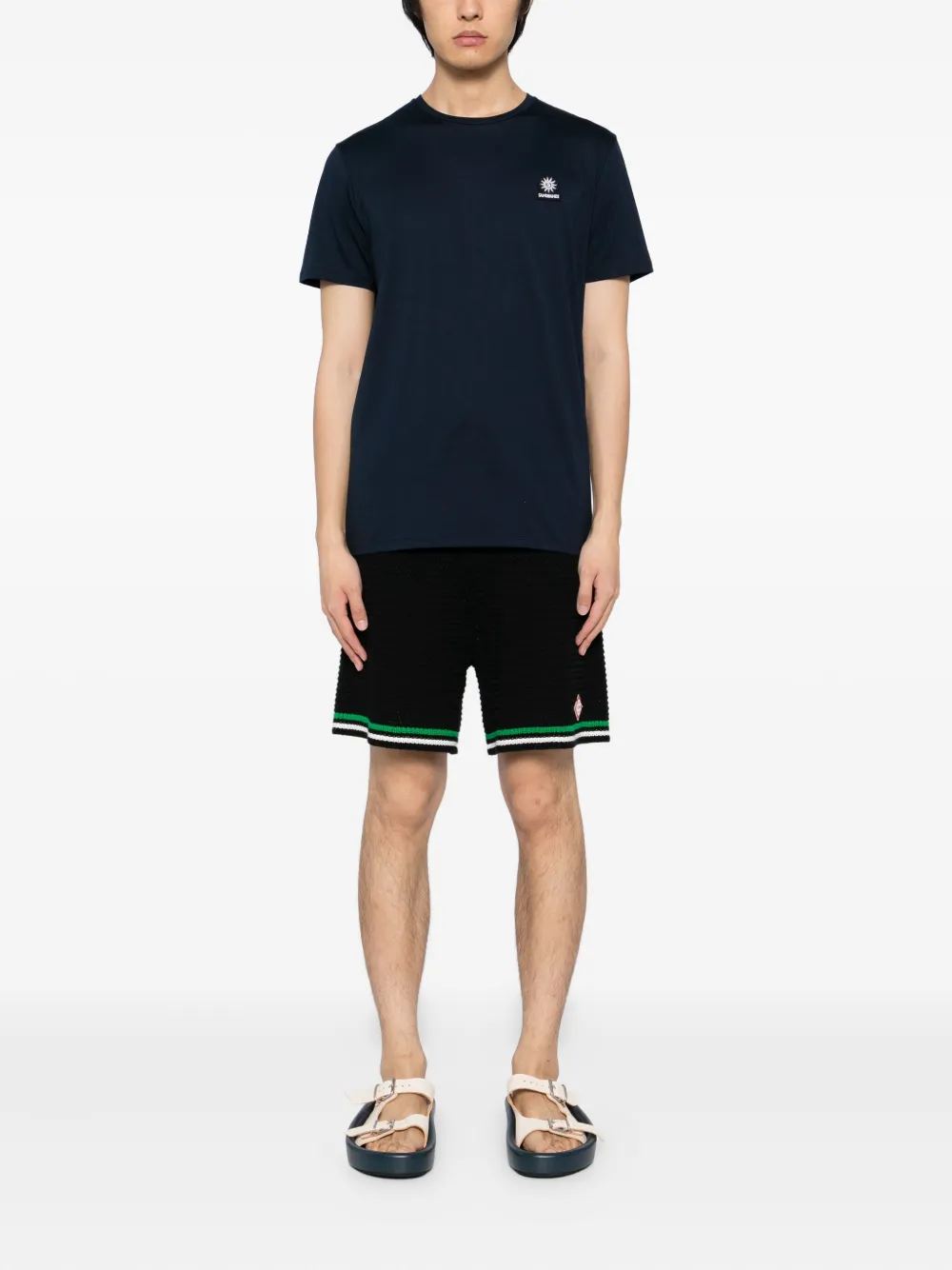 SANDBANKS T-shirt met logo-badge - Blauw