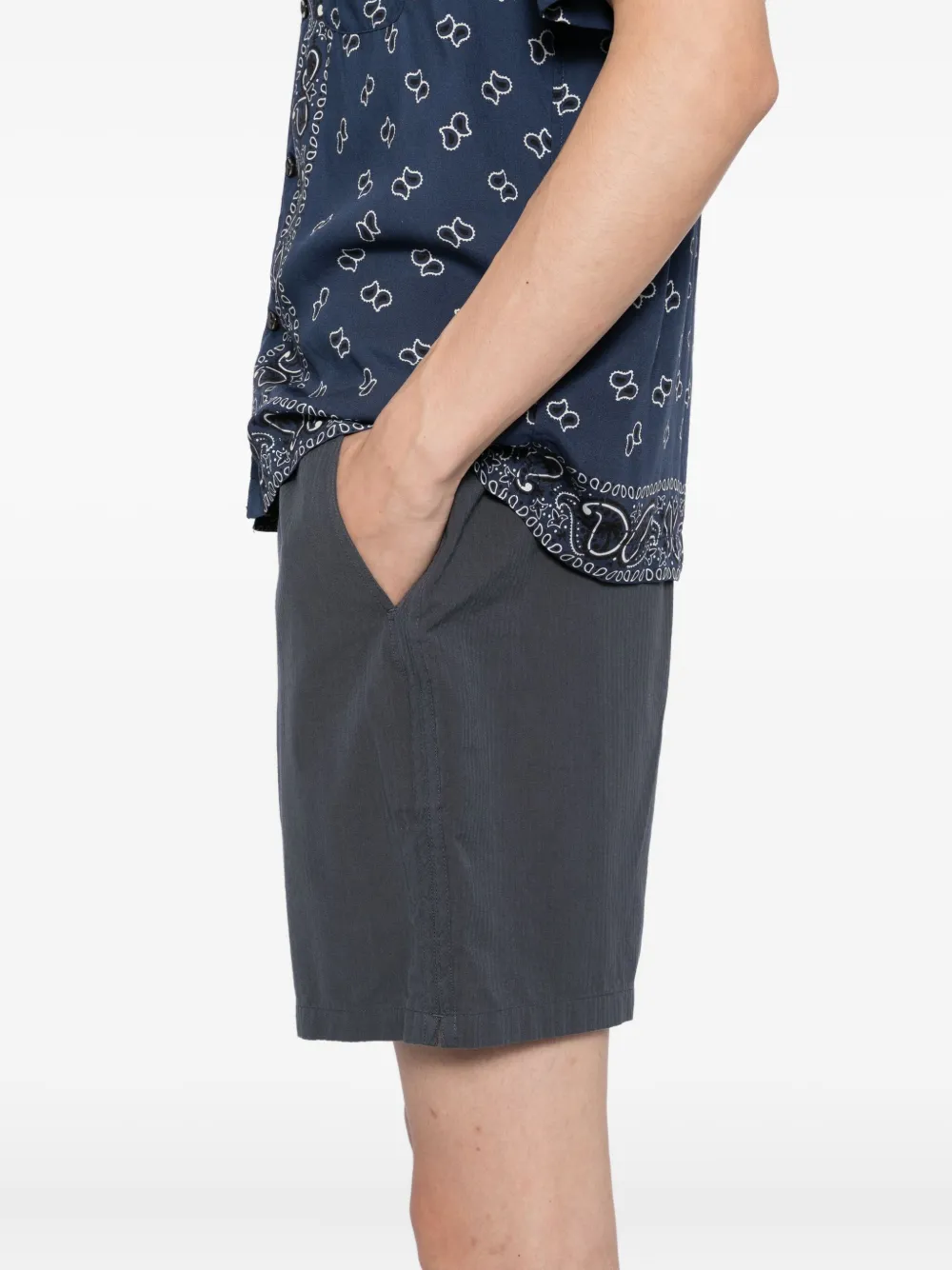 PAIGE elastic-waistband shorts Blauw