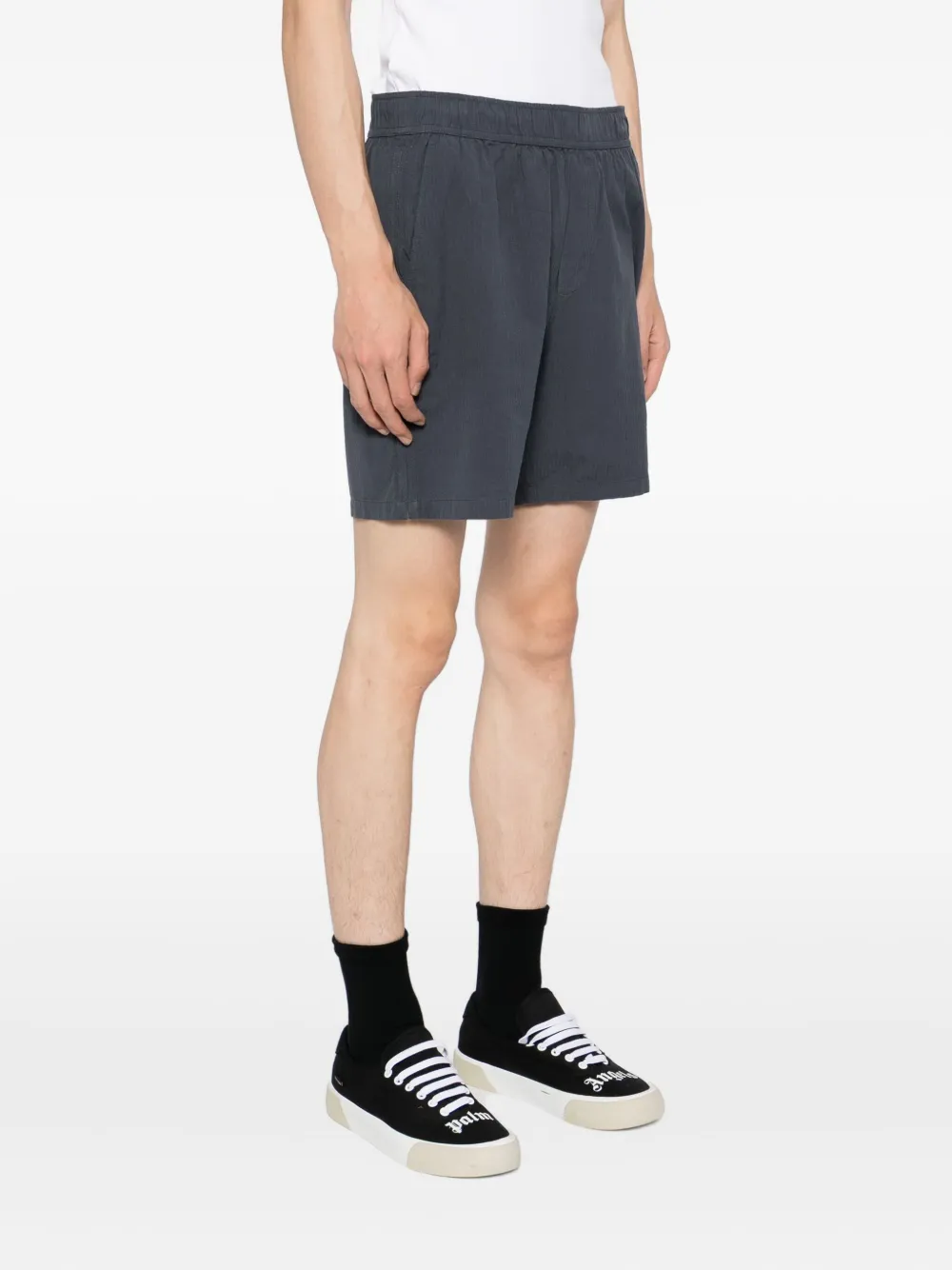 PAIGE elastic-waistband shorts Blauw