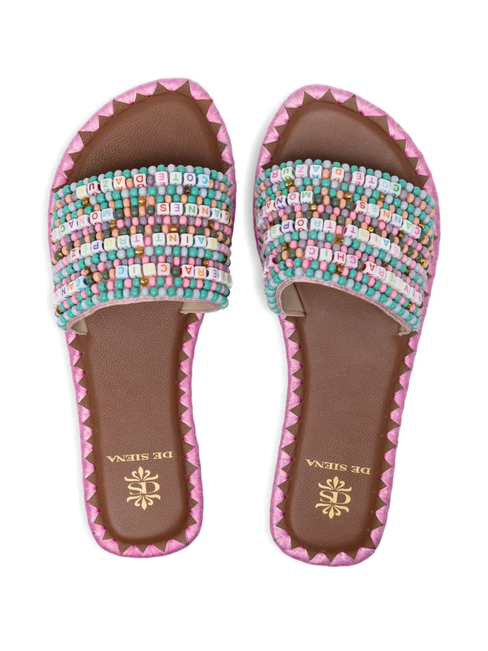 DE SIENA SHOES Sandalen verfraaid met kralen Beige