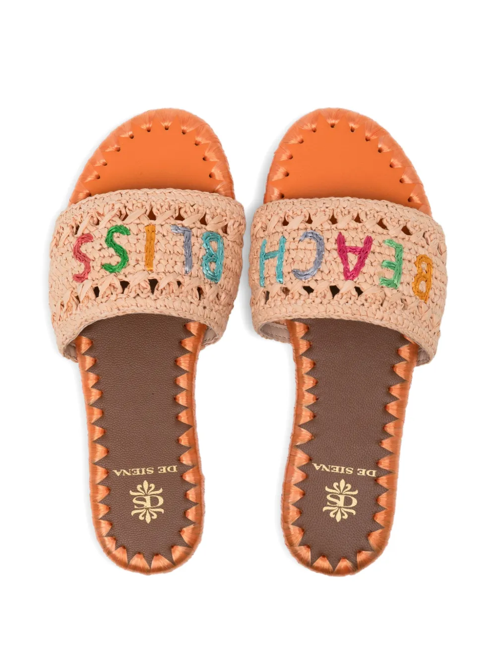 De Siena Shoes Crochet Sandals In Orange