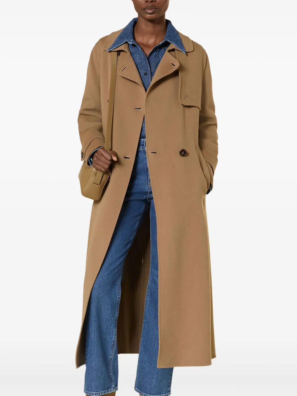 'S Max Mara belted double-breasted coat Bruin