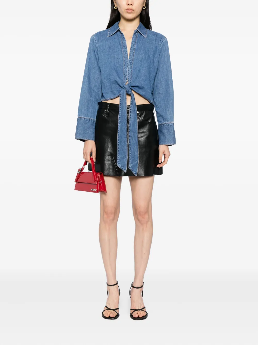 alice + olivia Hannon Chambray top Blauw