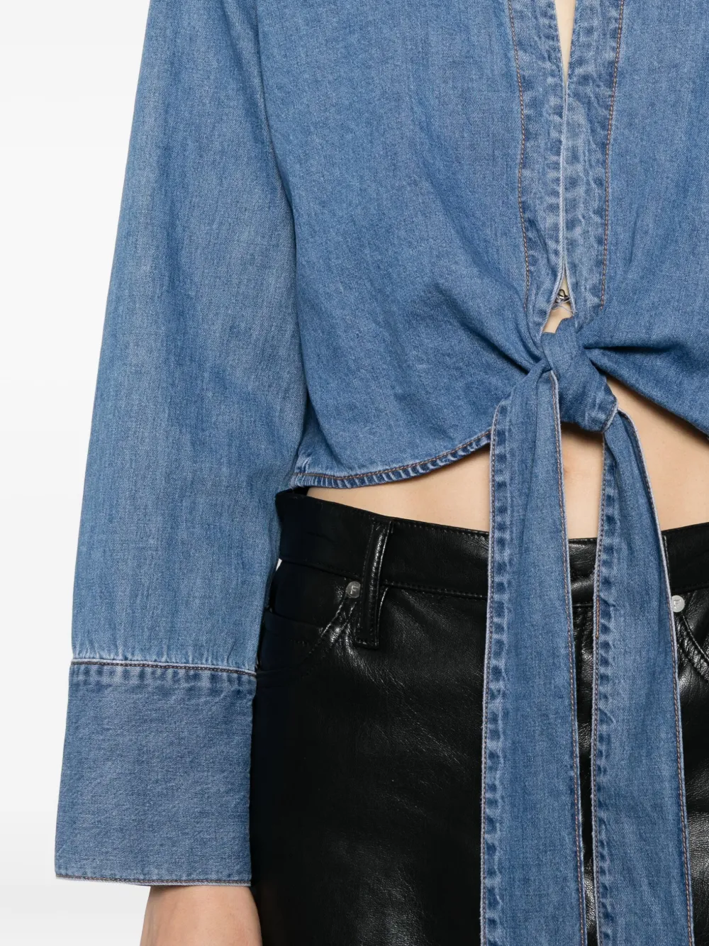 alice + olivia Hannon Chambray top Blauw