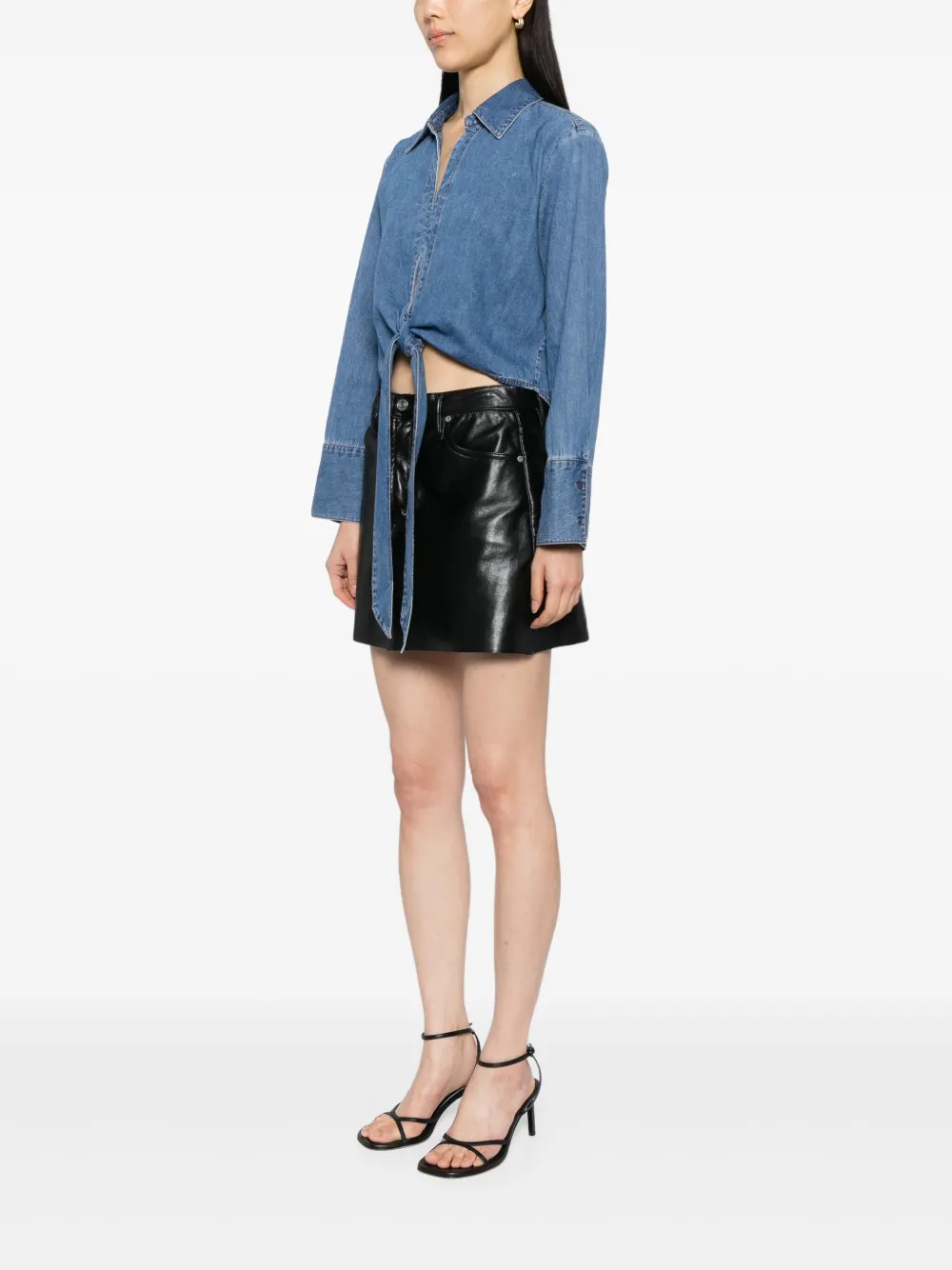 alice + olivia Hannon Chambray top Blauw