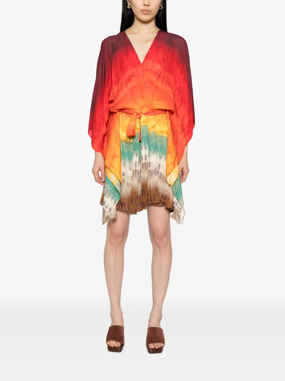 Alice + olivia Marva belted mini kaftan - Rood