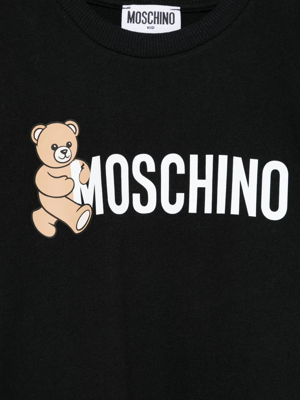 Moschino Kids teddy-print cotton T-shirt Zwart
