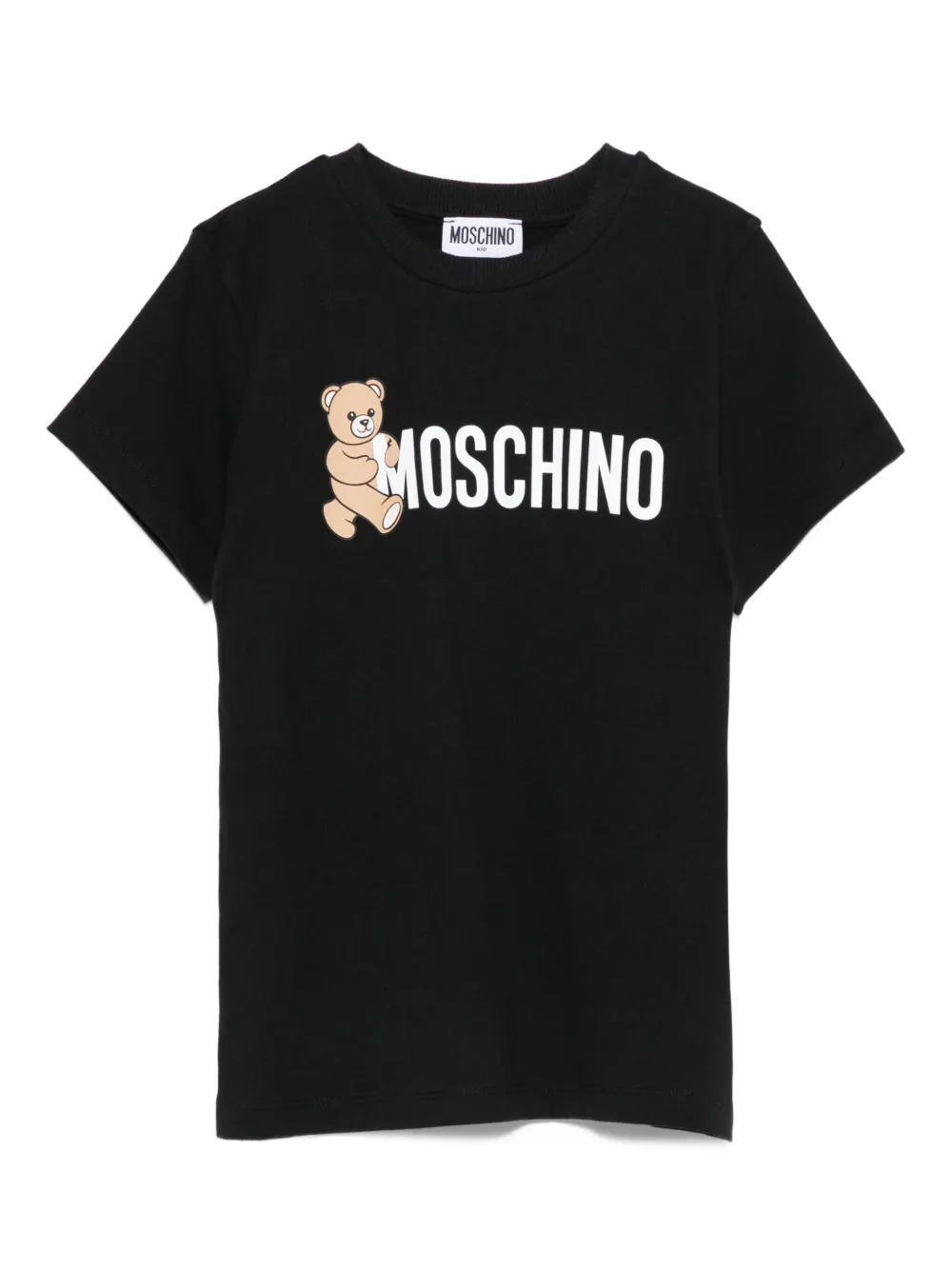 Moschino Kids teddy-print cotton T-shirt Zwart