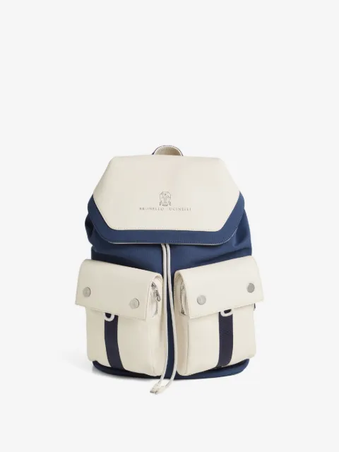 Brunello Cucinelli Kids double-pocket drawstring backpack