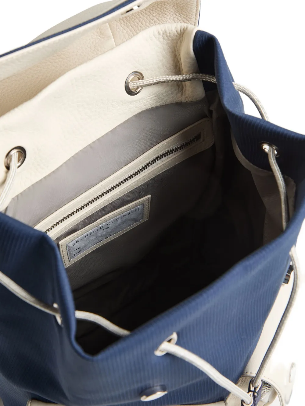 Brunello Cucinelli Kids Rugzak met dubbele zak en trekkoord Blauw
